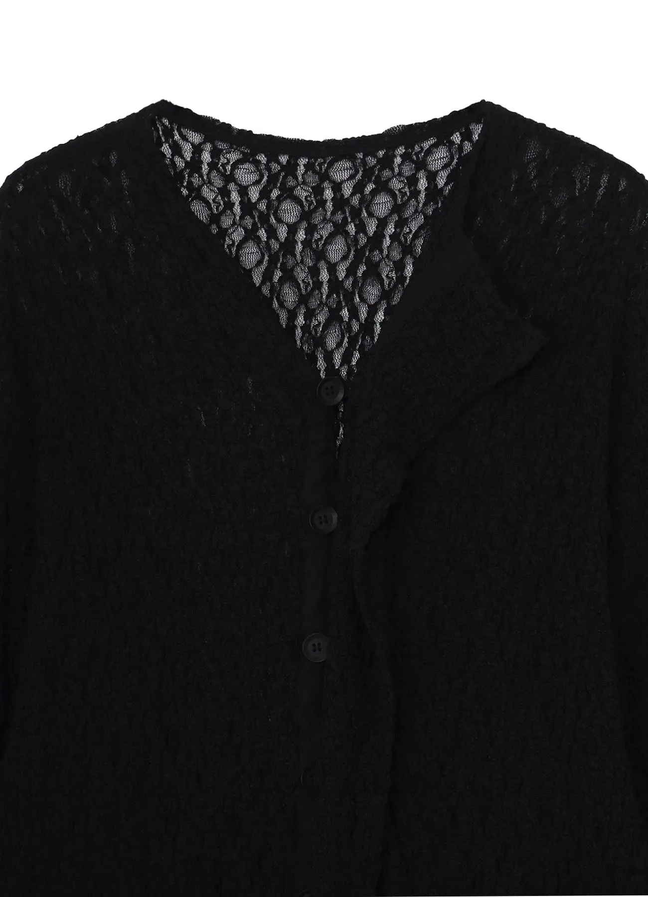 WRINKLE FLOWER SHIRRING UNBALANCED HEM CARDIGAN sold by Yohji Yamamoto product image thumbnail 4