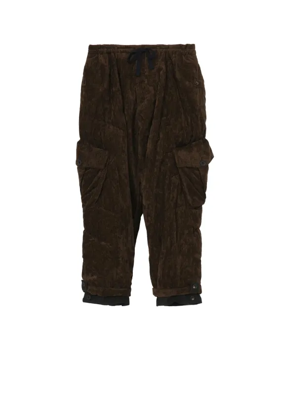 LINEN VELVET POCKET DETAIL PADDED PANTS made by Yohji Yamamoto