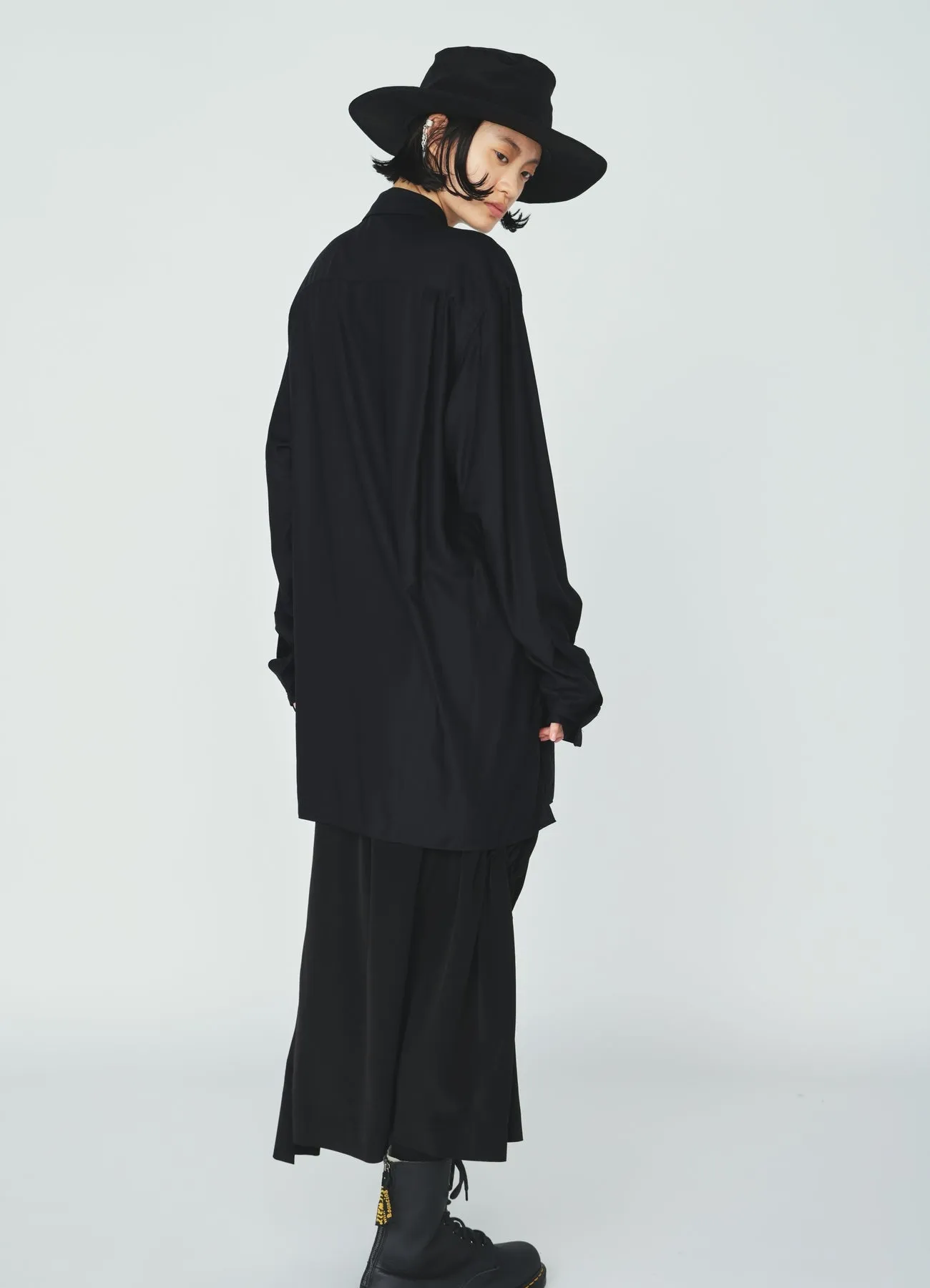 CREPE de CHINE DRAWSTRING SKIRT sold by Yohji Yamamoto product image thumbnail 5