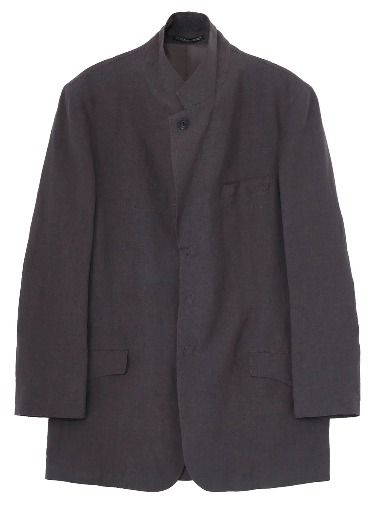 LINEN CLOTH FRONT EDGE 3SNAP BOTTON JACKET sold by Yohji Yamamoto product image thumbnail 3