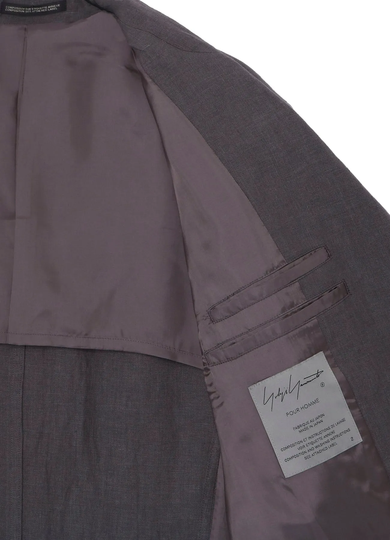 LINEN CLOTH FRONT EDGE 3SNAP BOTTON JACKET sold by Yohji Yamamoto product image thumbnail 5