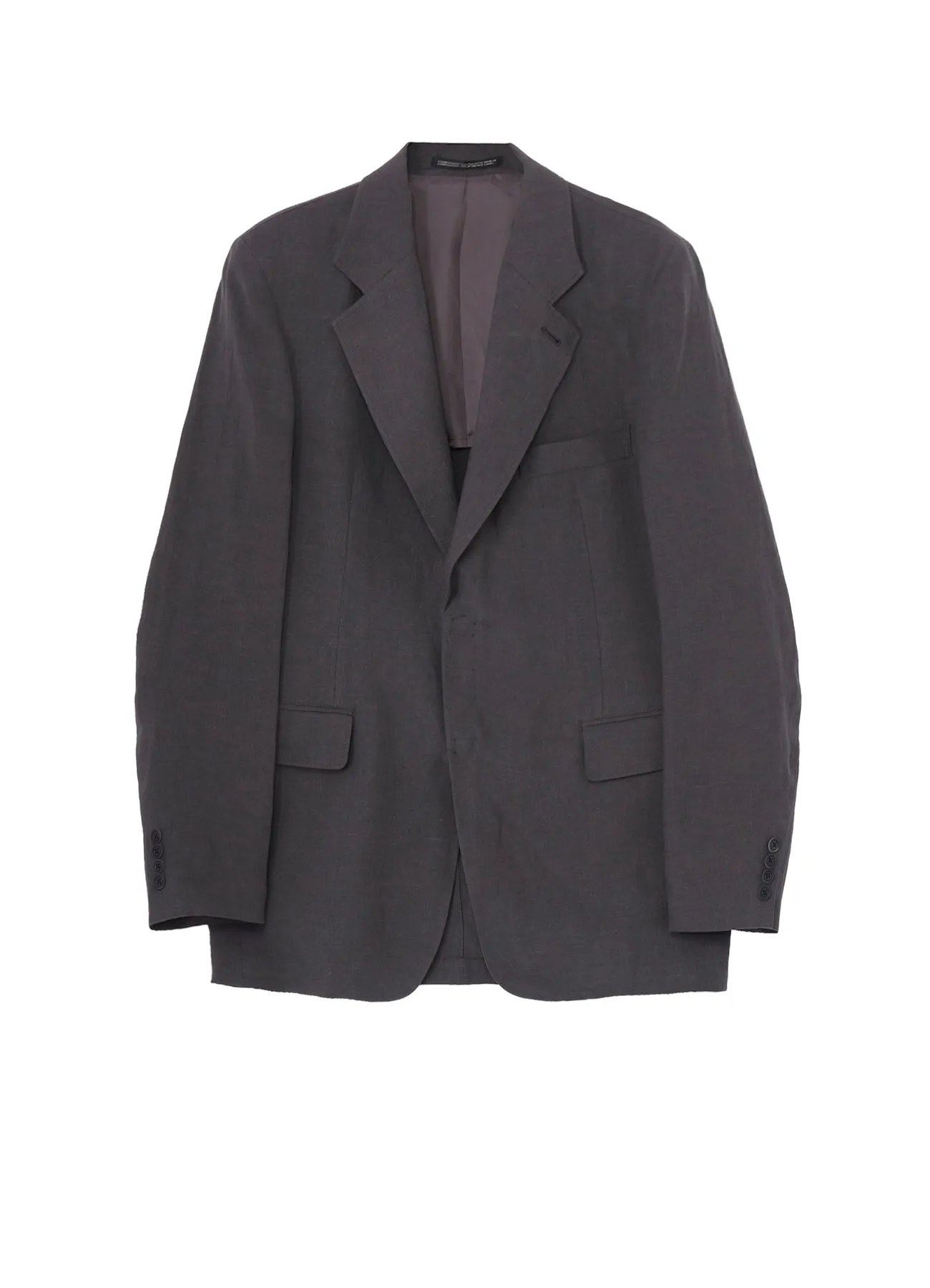 LINEN CLOTH FRONT EDGE 2SNAP BOTTON JACKET sold by Yohji Yamamoto