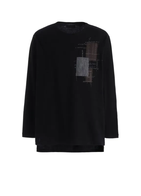 30/COTTON JERSEY SASHIKO EMBROIDERY LONG T-SHIRT made by Yohji Yamamoto