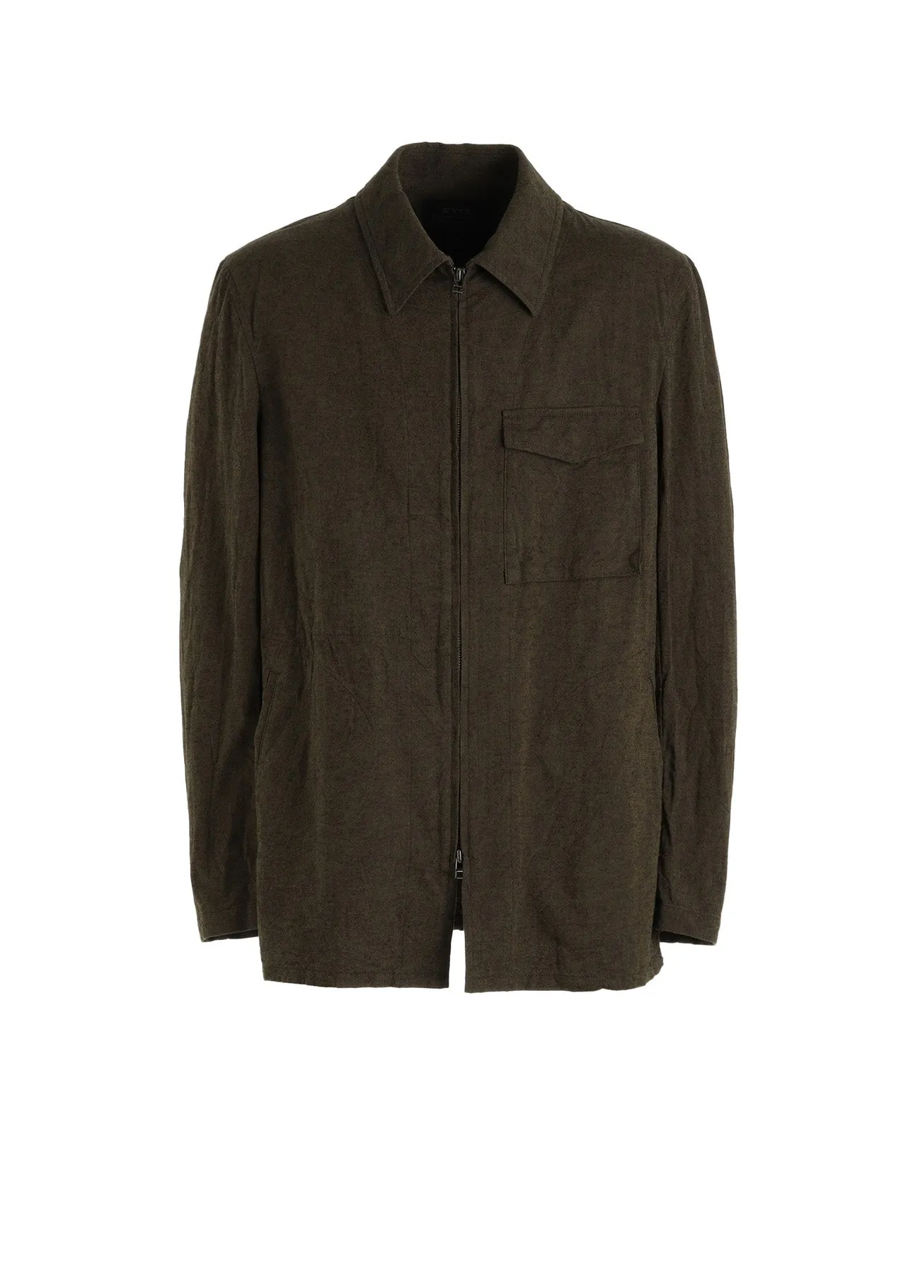 COTTON/LINEN CANVAS SOFRON ASYMMETRIC POCKET BLOUSON sold by Yohji Yamamoto
