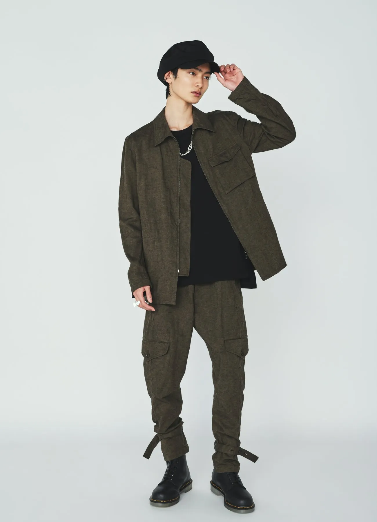 COTTON/LINEN CANVAS SOFRON ASYMMETRIC POCKET BLOUSON sold by Yohji Yamamoto product image thumbnail 4
