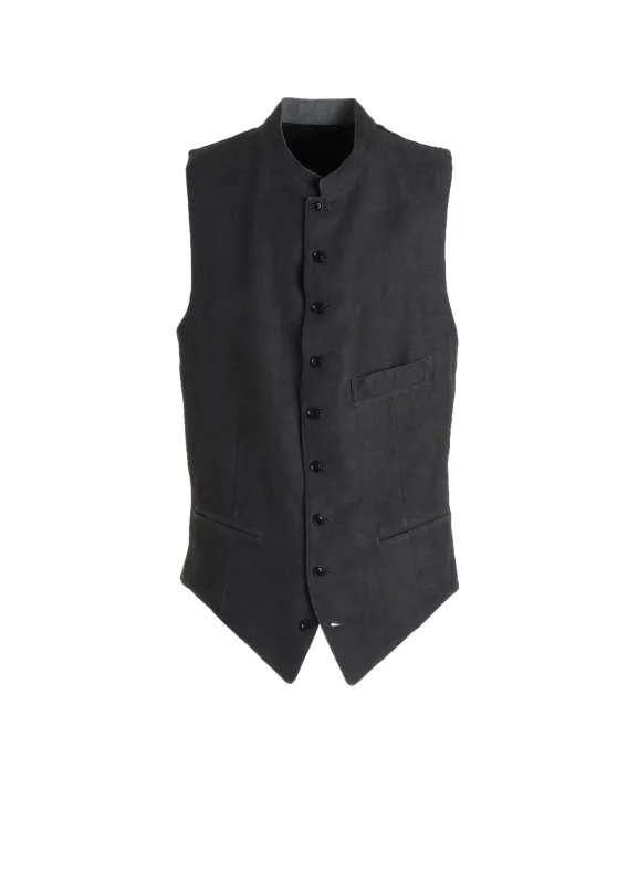 VIS/LI TWILL PIGMENT PRINT STAND COLLAR VEST made by Y's by Yohji Yamamoto
