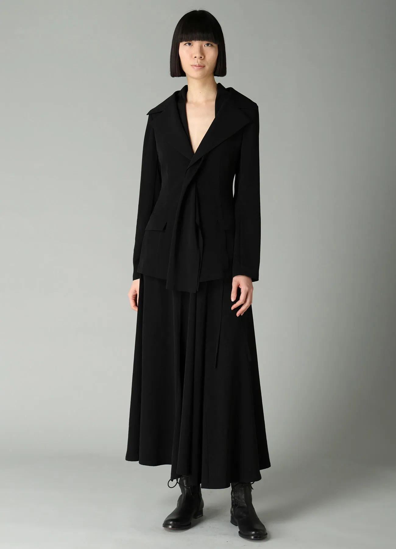 Ta/Pe CREPE DE CHINE L GATHERED FLARE SKIRT sold by Y's by Yohji Yamamoto product image thumbnail 3