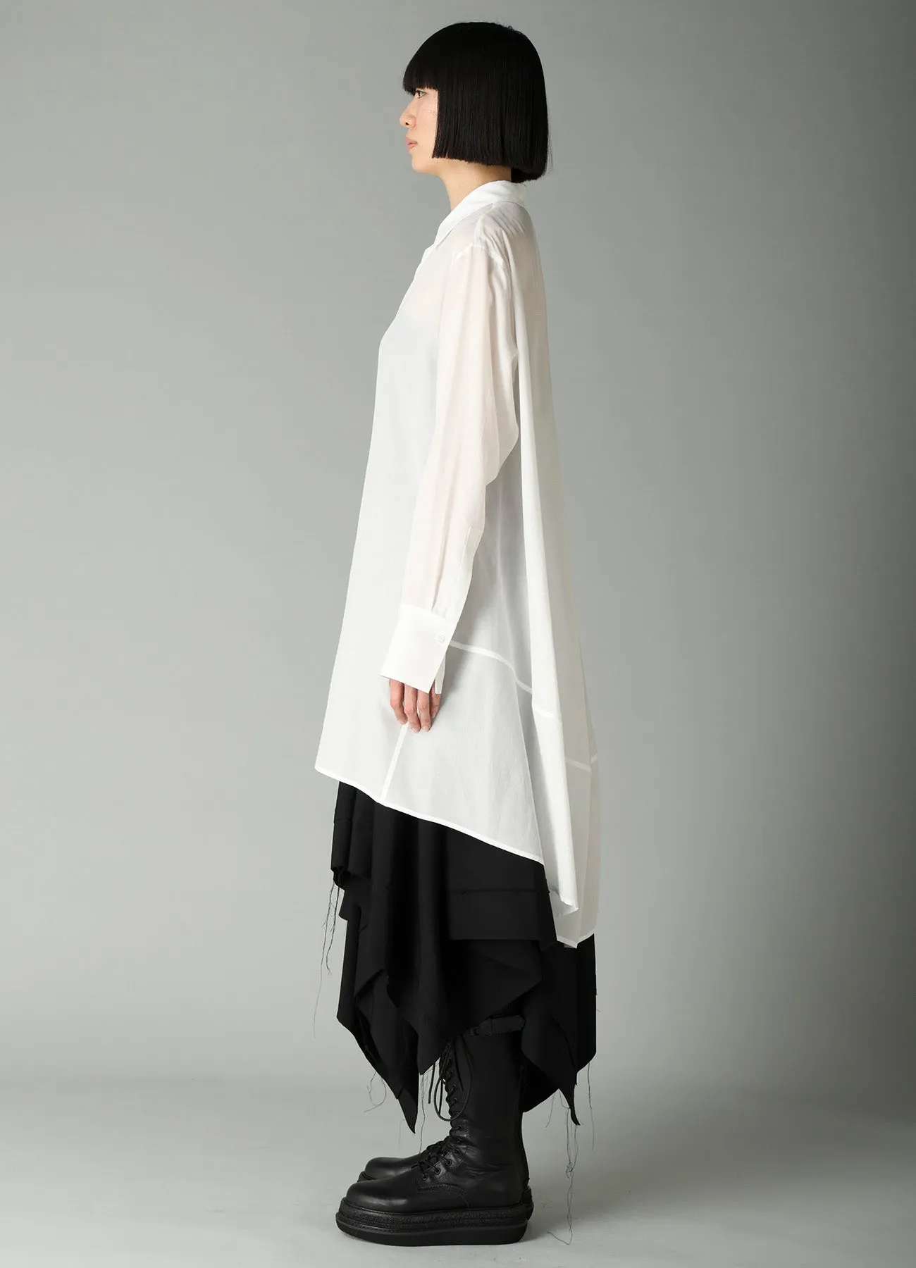 CELLULOSE POPLIN BACK FLARE SHIRT sold by Y's by Yohji Yamamoto product image thumbnail 4
