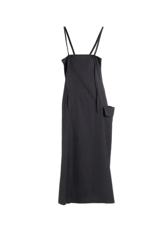WOOL GABARDINE SIDE FLAP DRESS made by Yohji Yamamoto