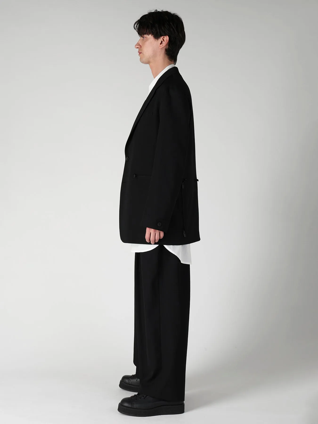 WOOL GABARDINE NOTCH WOOL GABARDINE JACKET sold by Yohji Yamamoto product image thumbnail 4
