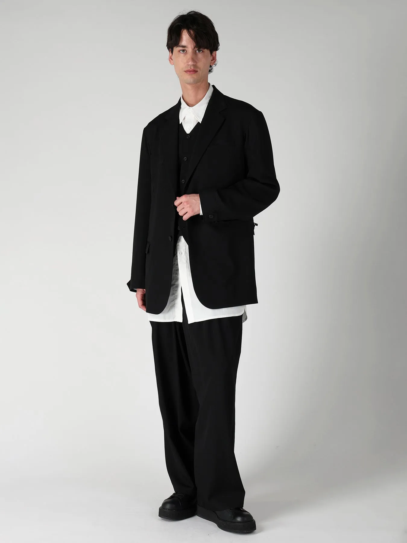 WOOL GABARDINE NOTCH WOOL GABARDINE JACKET sold by Yohji Yamamoto product image thumbnail 2