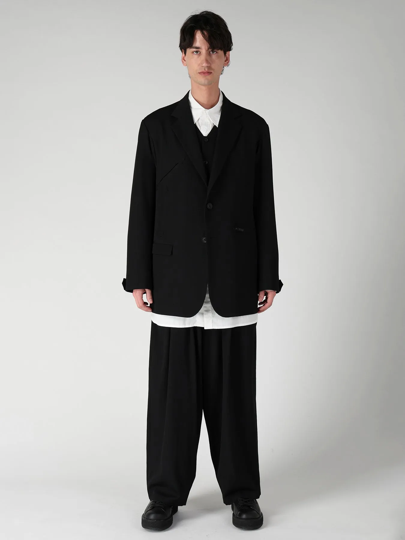 WOOL GABARDINE NOTCH WOOL GABARDINE JACKET sold by Yohji Yamamoto product image thumbnail 3