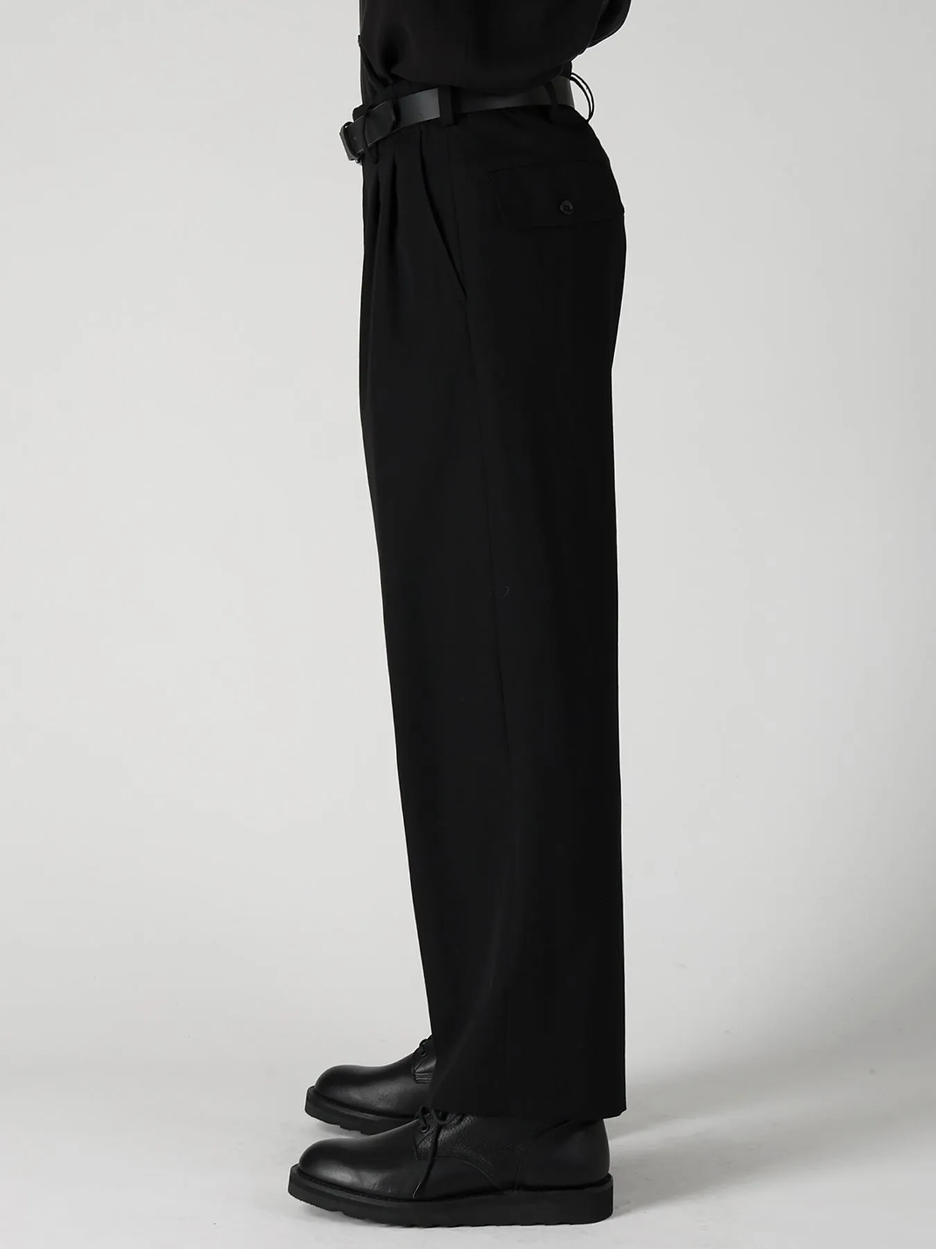 WOOL GABARDINE SUSPENDERS PANTS sold by Yohji Yamamoto product image thumbnail 4