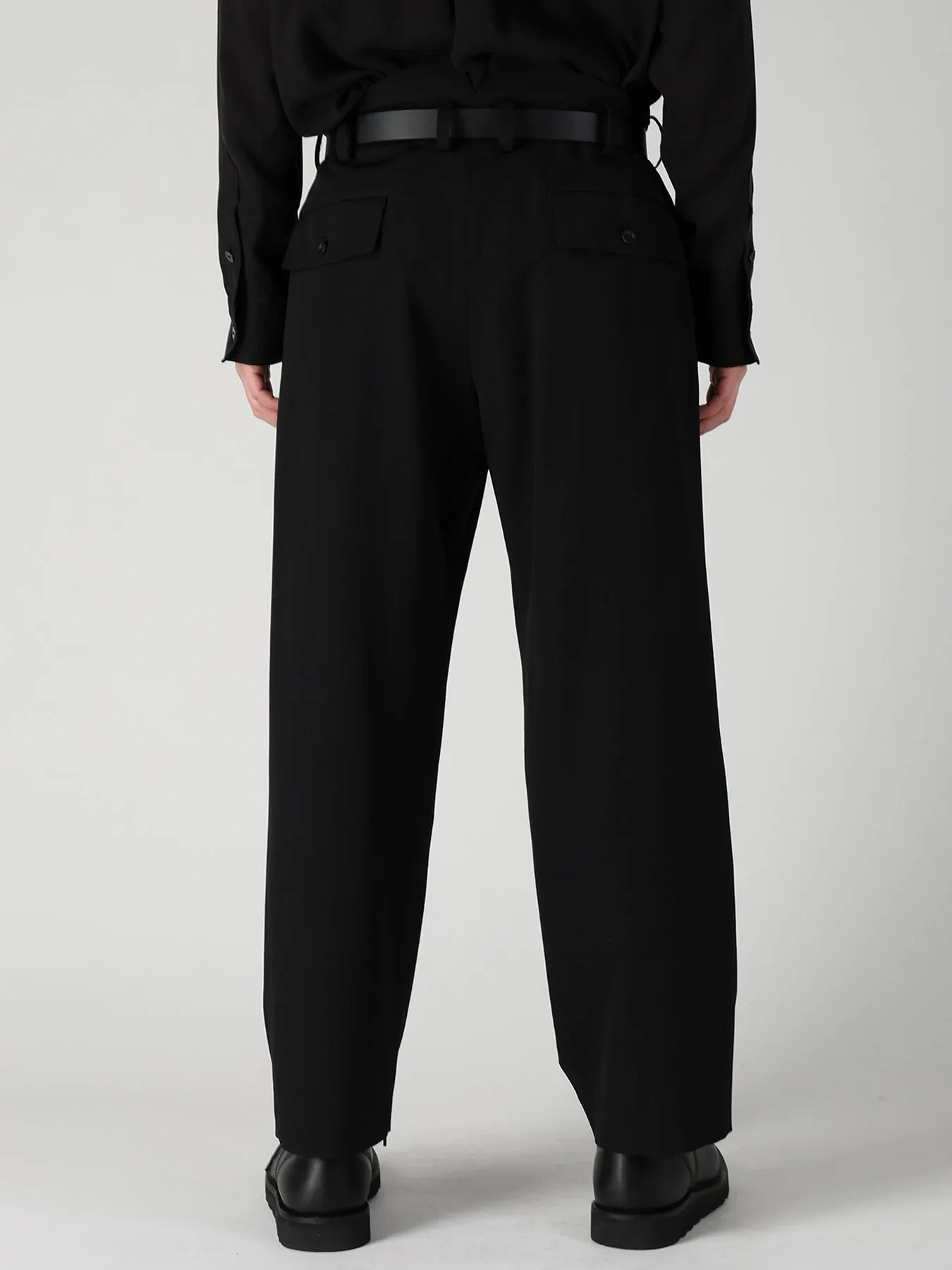 WOOL GABARDINE SUSPENDERS PANTS sold by Yohji Yamamoto product image thumbnail 5