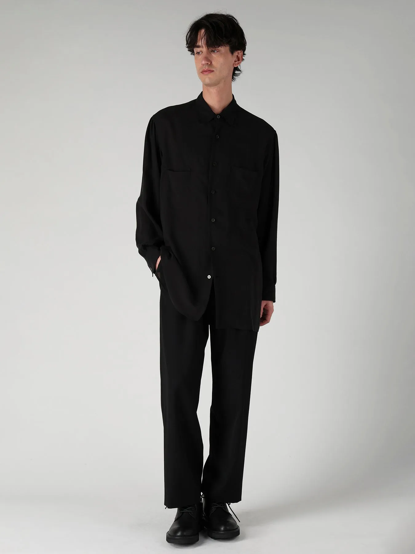 WOOL GABARDINE SUSPENDERS PANTS sold by Yohji Yamamoto product image thumbnail 2
