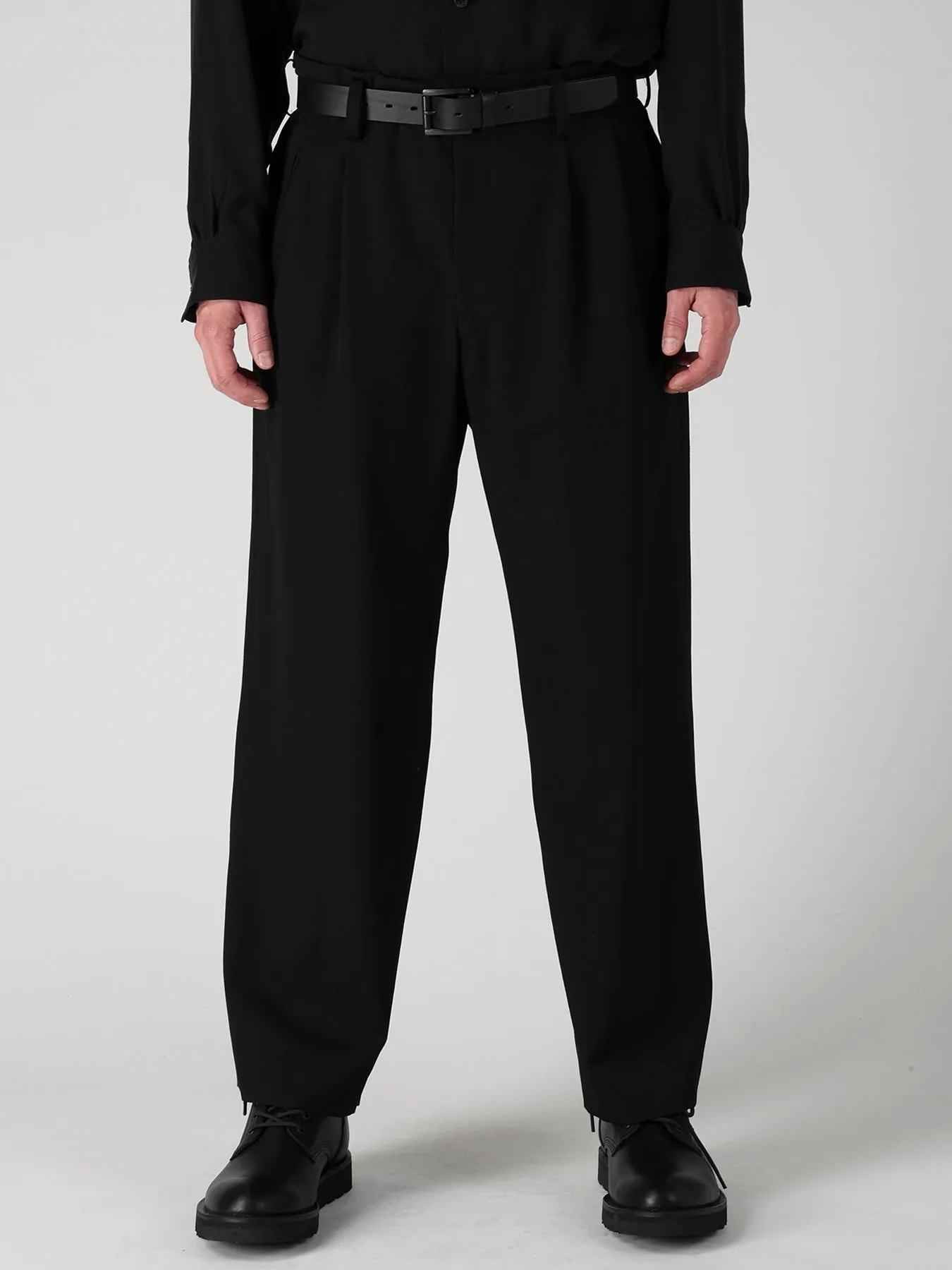 WOOL GABARDINE SUSPENDERS PANTS sold by Yohji Yamamoto product image thumbnail 3