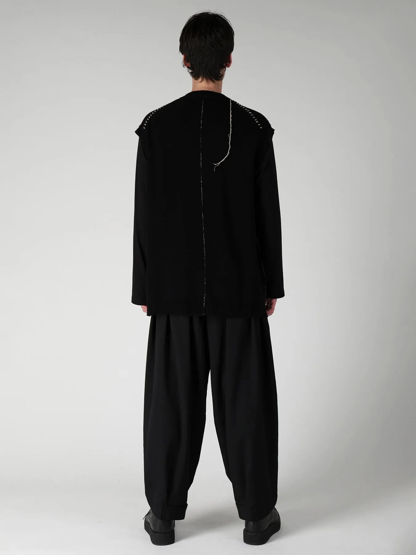 SINGLE JERSEY+EMBROIDERY EMBROIDERY ROUND NECK VEST sold by Yohji Yamamoto product image thumbnail 4