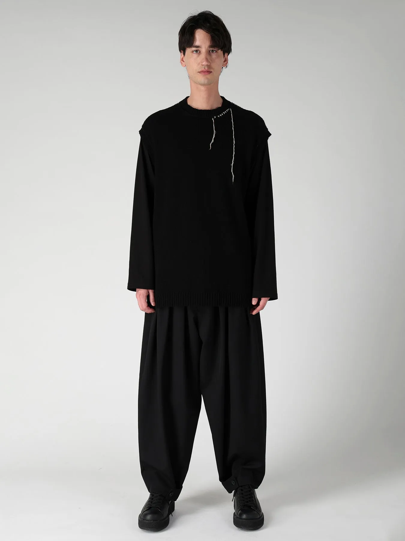 SINGLE JERSEY+EMBROIDERY EMBROIDERY ROUND NECK VEST sold by Yohji Yamamoto product image thumbnail 2