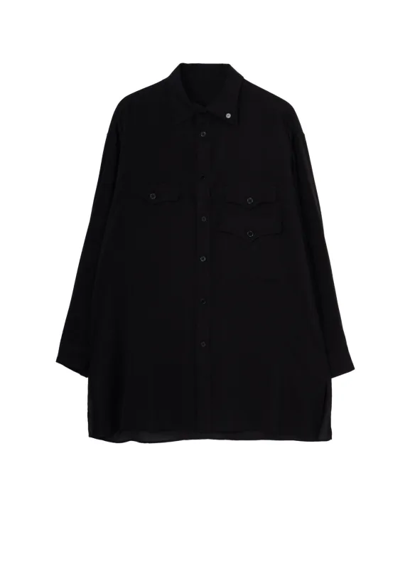 CELLULOSE LAWN 3 FLAP ASYMMETRY BLOUSE made by Yohji Yamamoto