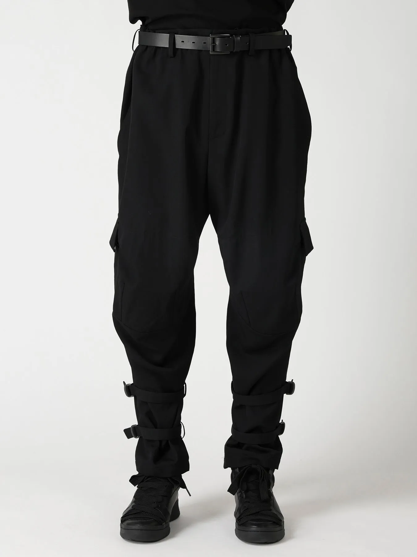 WOOL GABARDINE KNEE PANEL WORK PANTS sold by Yohji Yamamoto product image thumbnail 3
