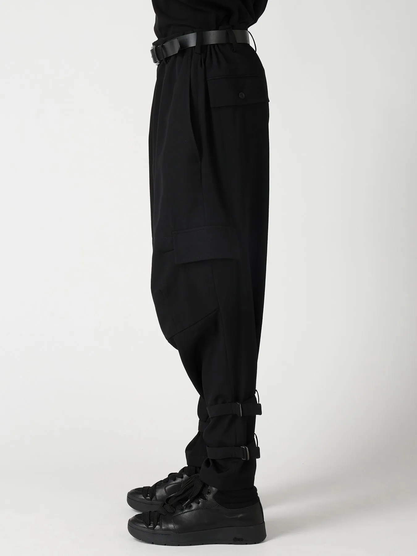 WOOL GABARDINE KNEE PANEL WORK PANTS sold by Yohji Yamamoto product image thumbnail 4