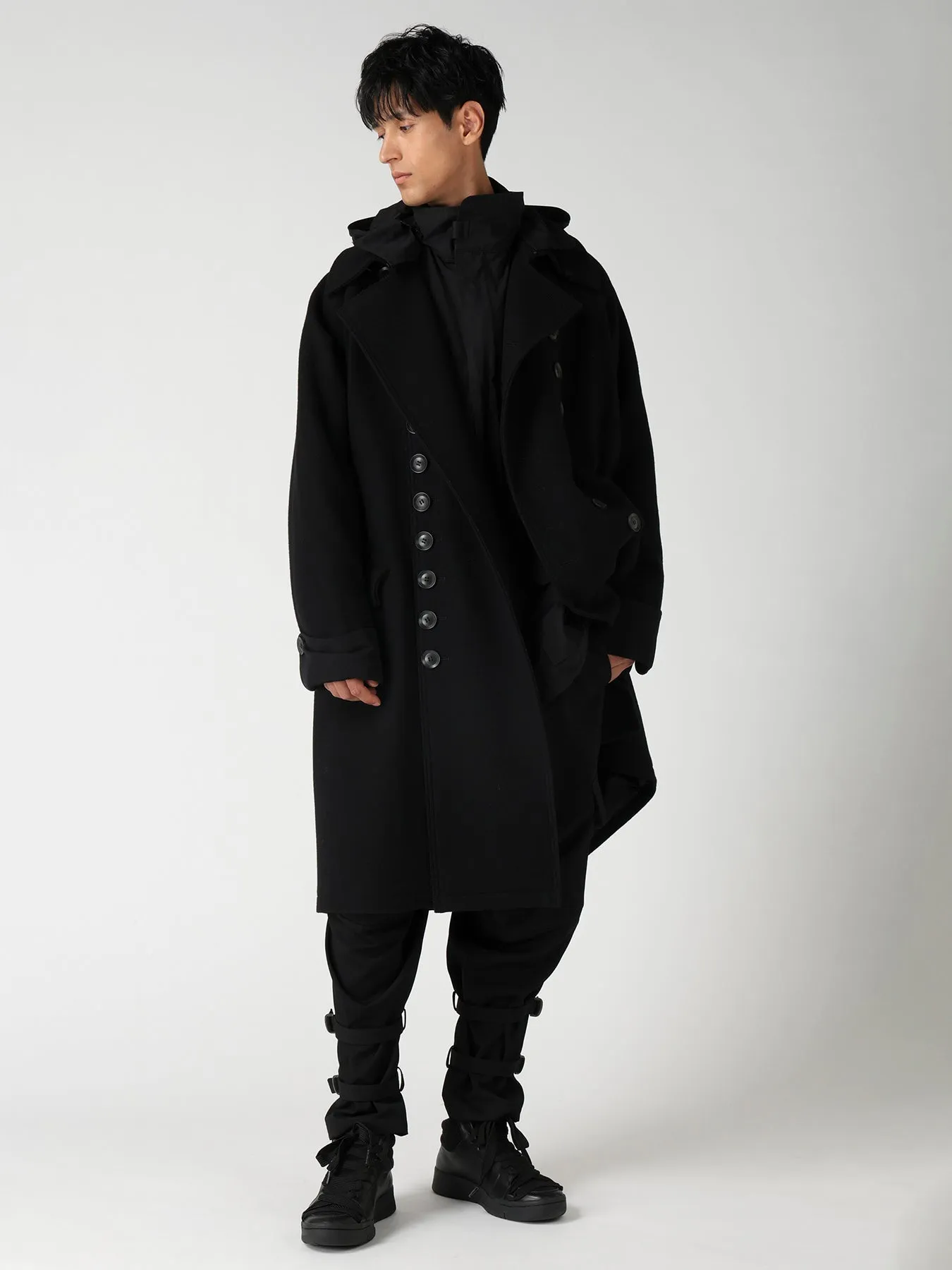 WOOL GABARDINE KNEE PANEL WORK PANTS sold by Yohji Yamamoto product image thumbnail 2