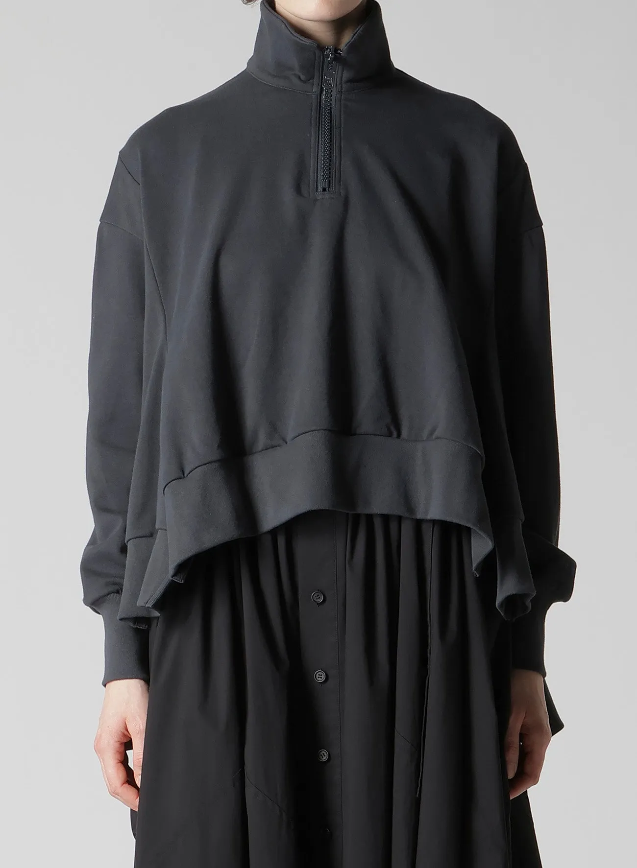 HEAVY WEIGHT FRENCH TERRY FLARED HALF-ZIP PULLOVER sold by Yohji Yamamoto product image thumbnail 2