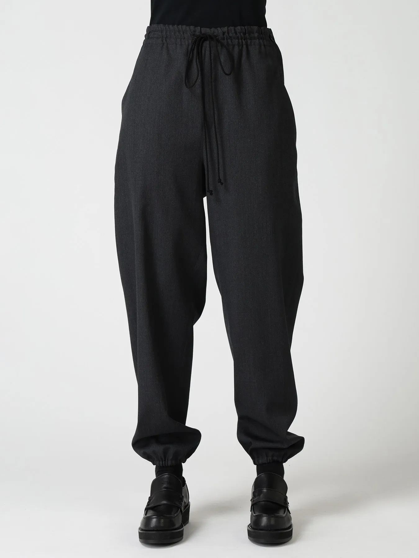 WOOL GABARDINE JOGGER PANTS sold by Yohji Yamamoto product image thumbnail 3