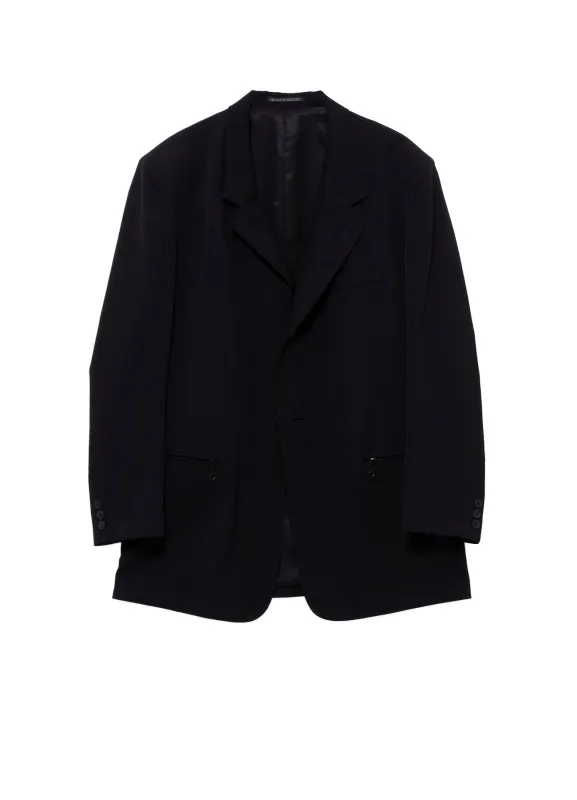 WOOL GABARDINE LAPEL PANEL 2BUTTONS JACKET made by Yohji Yamamoto