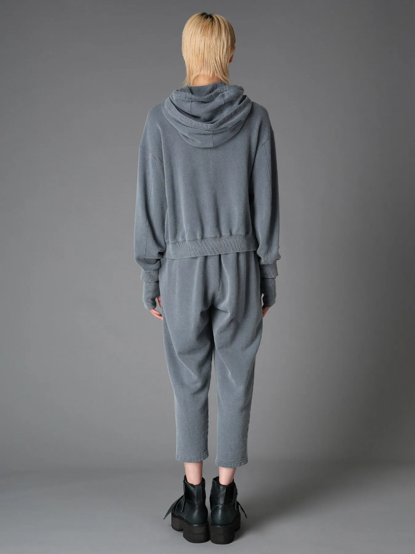 GARMENT DYED FRENCH TERRY DOUBLE HOOD PULLOVER sold by Yohji Yamamoto product image thumbnail 5
