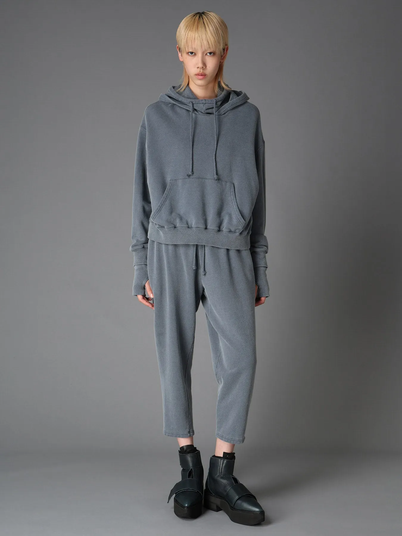 GARMENT DYED FRENCH TERRY DOUBLE HOOD PULLOVER sold by Yohji Yamamoto product image thumbnail 2