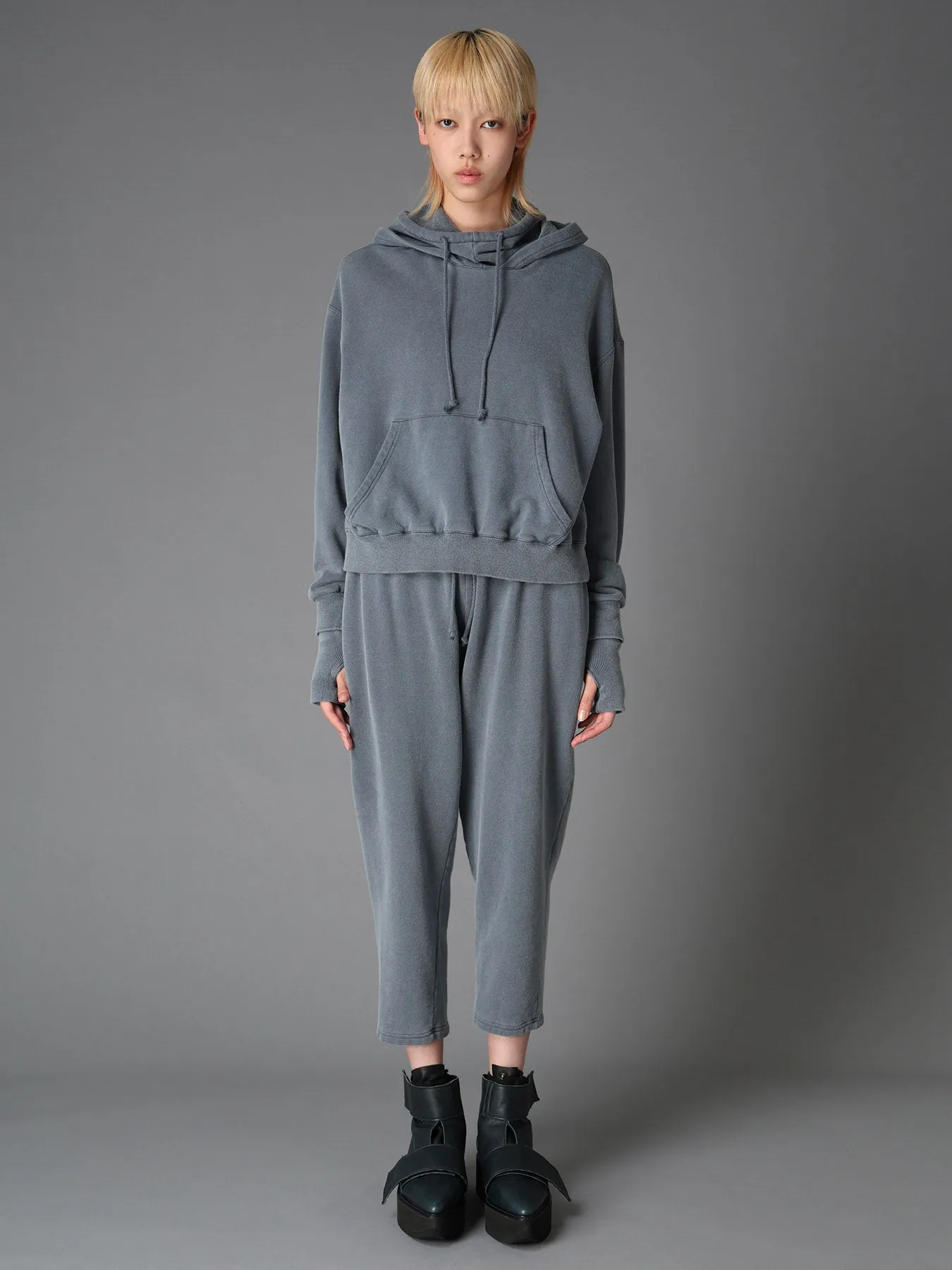 GARMENT DYED FRENCH TERRY DOUBLE HOOD PULLOVER sold by Yohji Yamamoto product image thumbnail 3