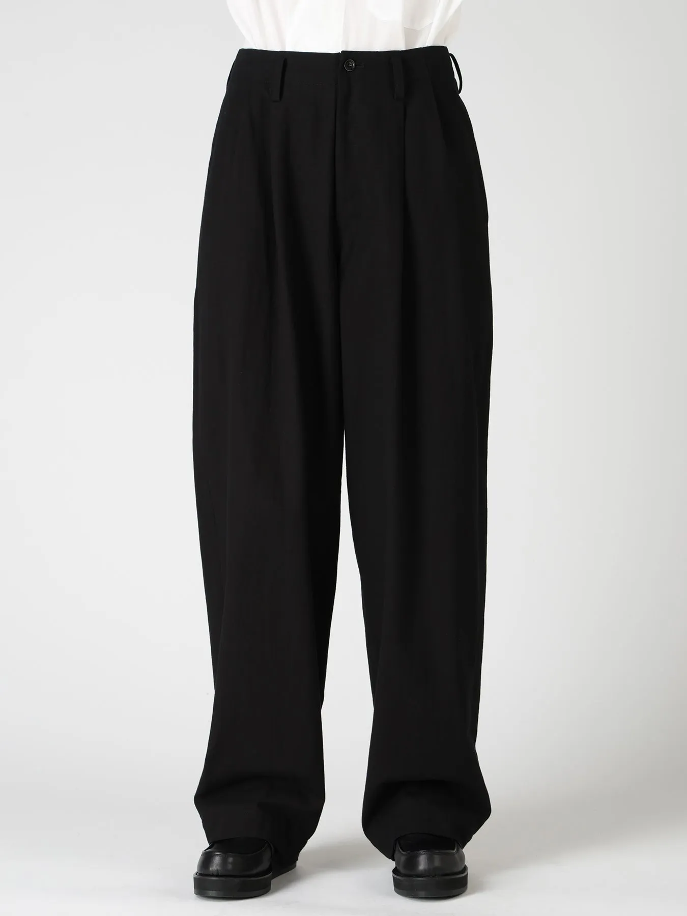 COTTON TWILL 2-TUCK WIDE PANTS sold by Yohji Yamamoto product image thumbnail 3