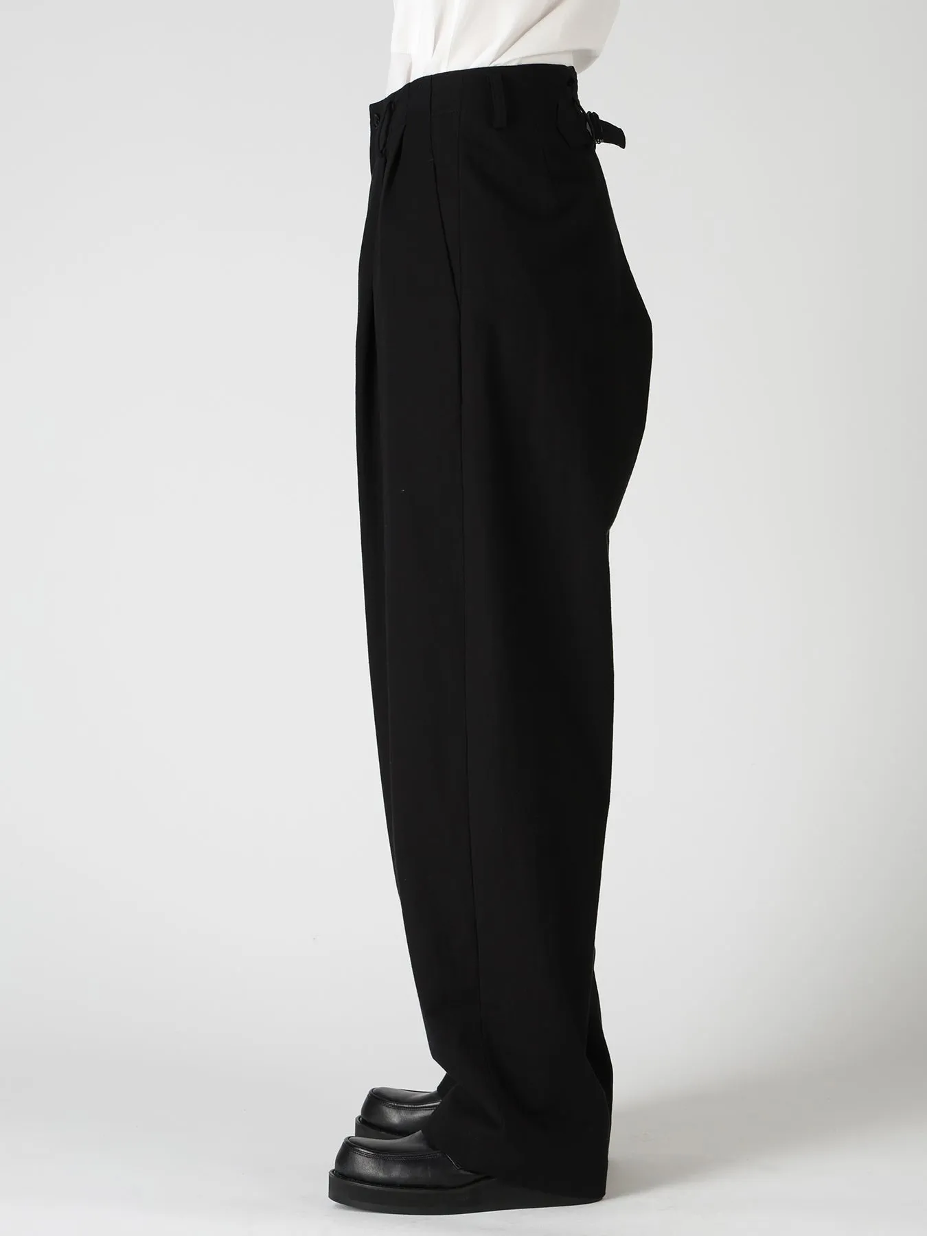COTTON TWILL 2-TUCK WIDE PANTS sold by Yohji Yamamoto product image thumbnail 4