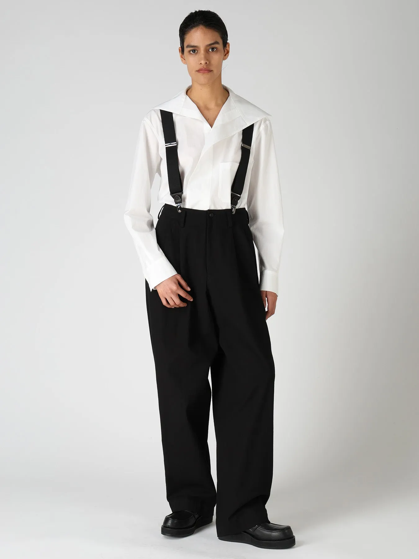 COTTON TWILL 2-TUCK WIDE PANTS sold by Yohji Yamamoto product image thumbnail 2