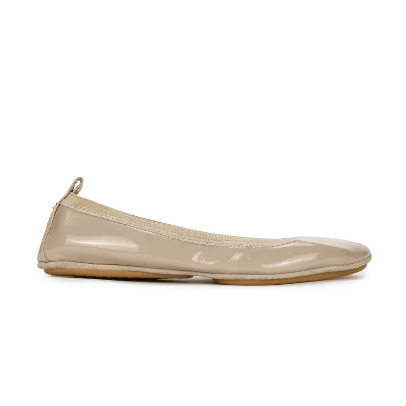 Samara Foldable Ballet Flat in Simply Taupe Patent made by Yosi Samra