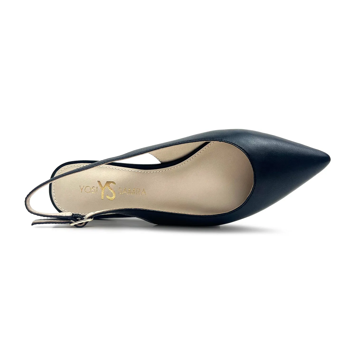 Vera Slingback Flat in Black Leather sold by Yosi Samra product image thumbnail 3