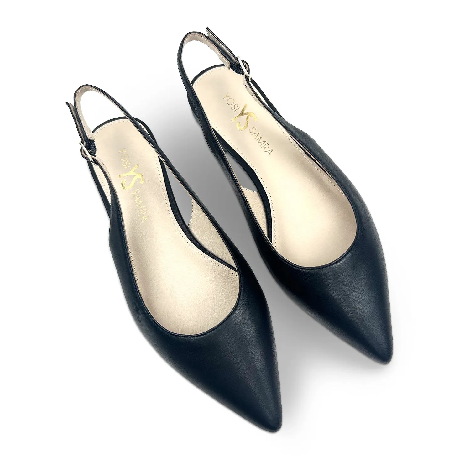 Vera Slingback Flat in Black Leather sold by Yosi Samra product image thumbnail 2