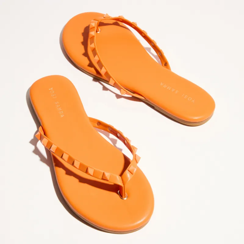 Rivington Stud Flip Flop in Tangerine sold by Yosi Samra