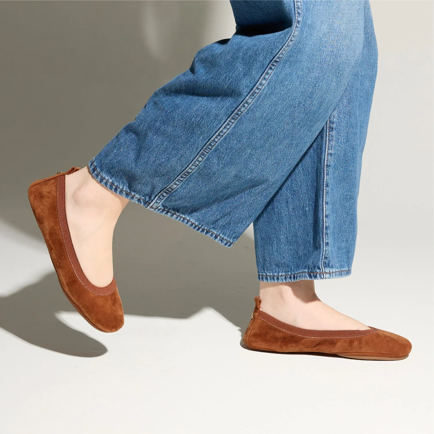 Samara Foldable Ballet Flat in Whiskey Suede sold by Yosi Samra product image thumbnail 2