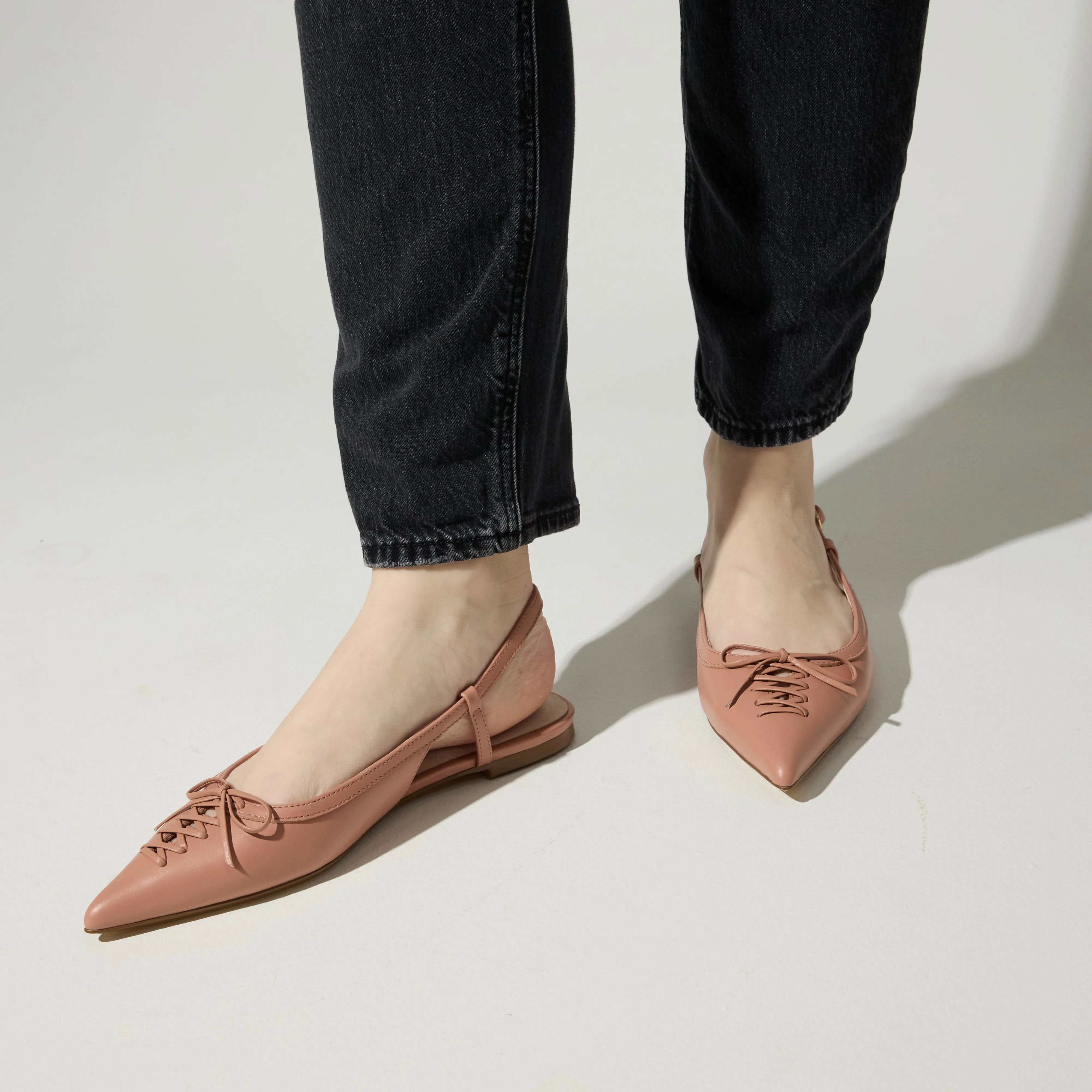 Vanessa Slingback Flat in Dusty Rose Leather sold by Yosi Samra product image thumbnail 5