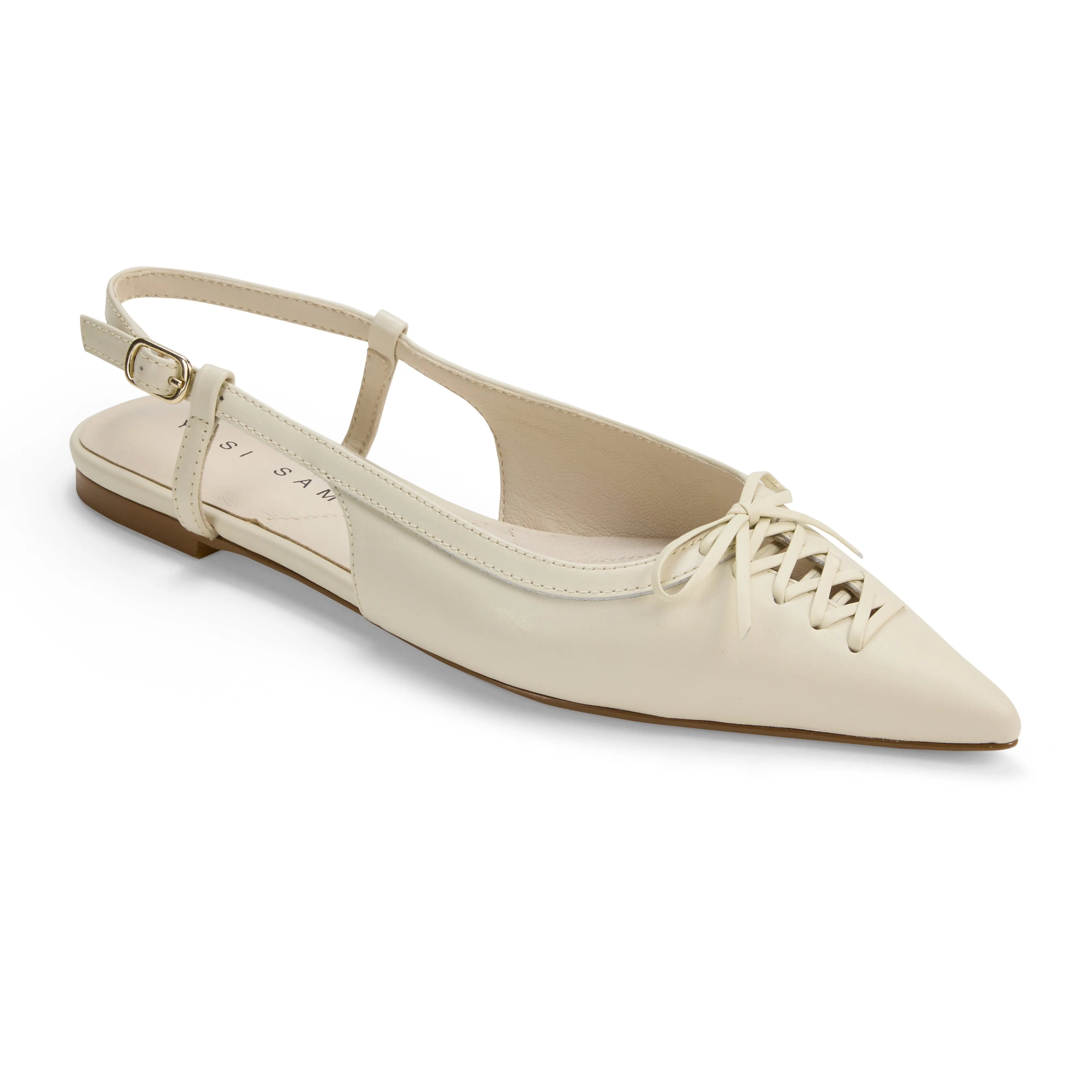 Vanessa Slingback Flat in Bone Leather sold by Yosi Samra product image thumbnail 3