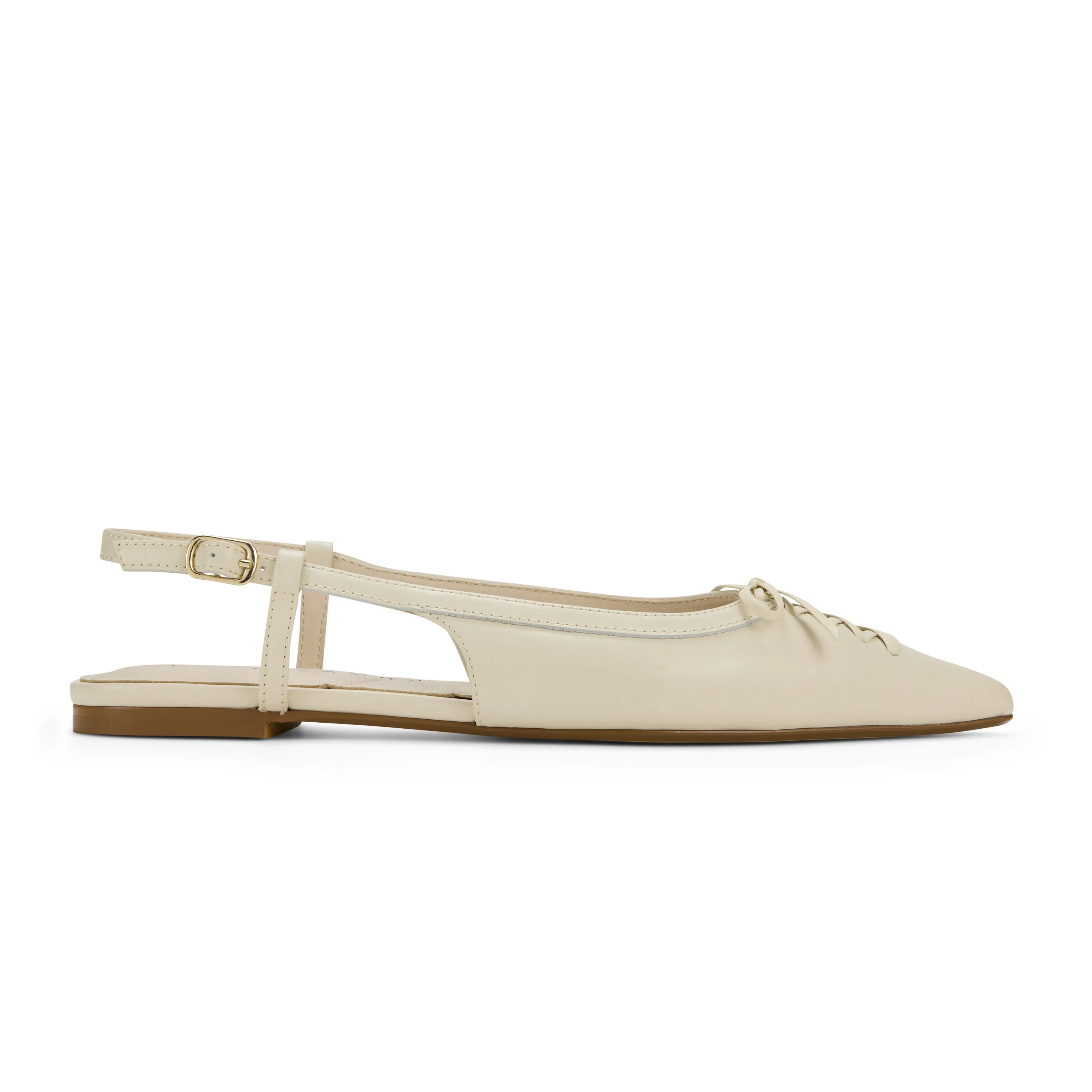 Vanessa Slingback Flat in Bone Leather sold by Yosi Samra product image thumbnail 2