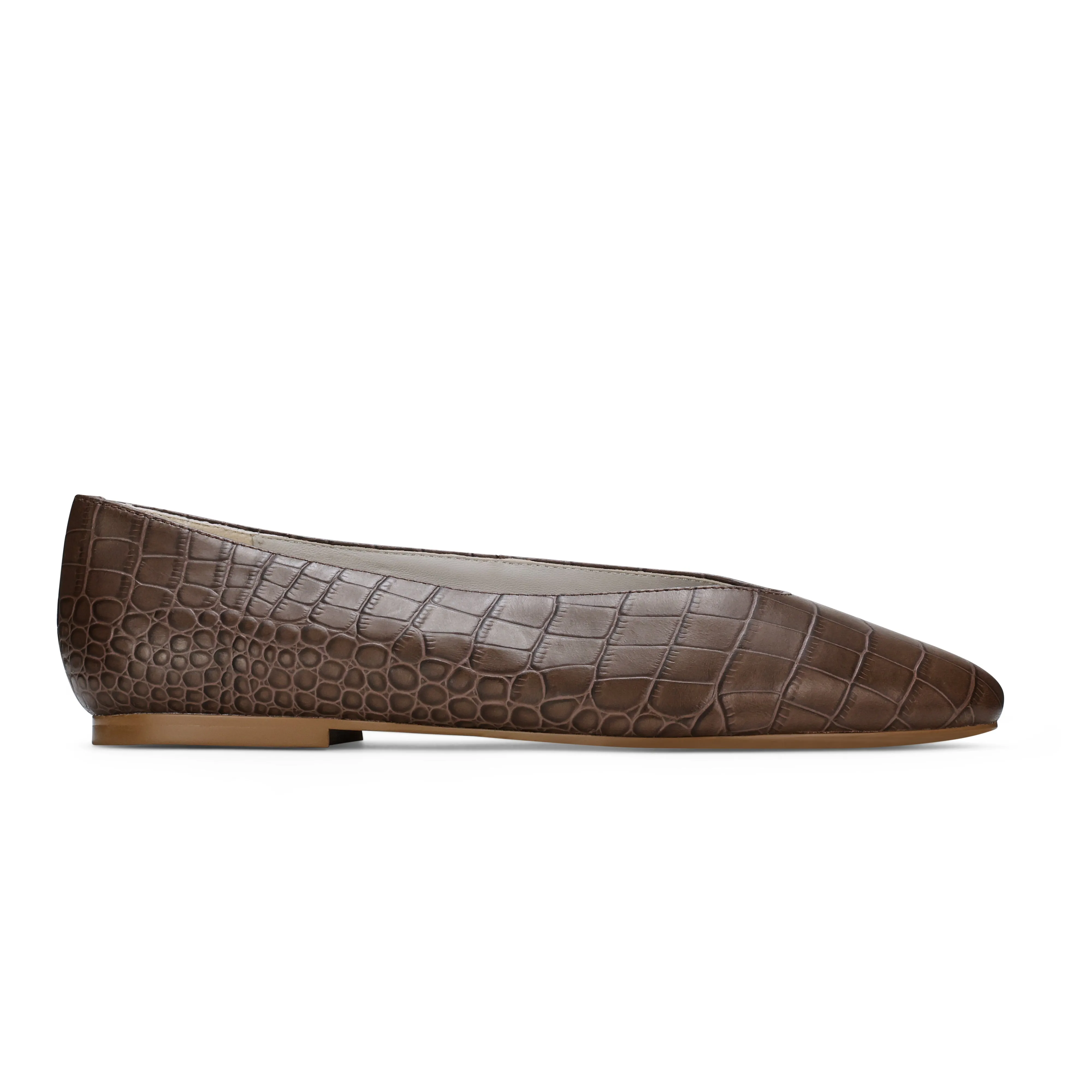 Emerson Ballet Flat in Chocolate Leather Croc sold by Yosi Samra product image thumbnail 4