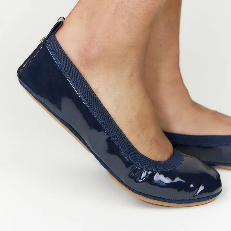 Samara Foldable Ballet Flat in Deep Navy Patent sold by Yosi Samra product image thumbnail 2