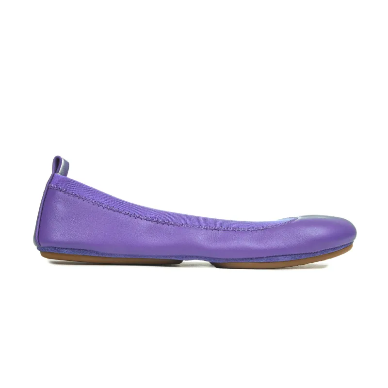 Samara Foldable Ballet Flat in Purple Mauve Leather sold by Yosi Samra