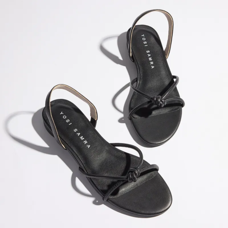 Alison Slingback Sandal in Black Leather sold by Yosi Samra