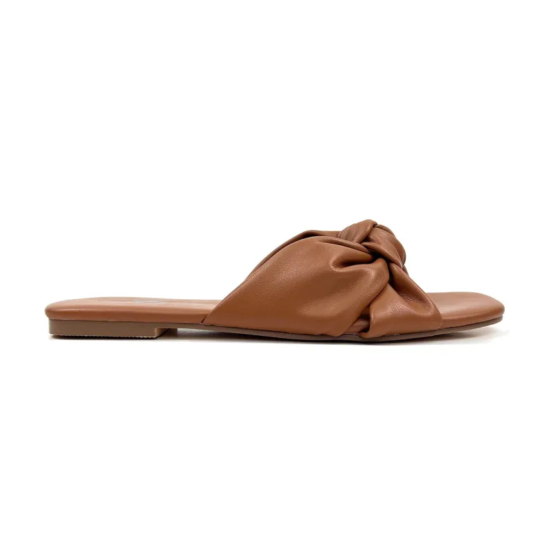 Naya Knotted Sandal in Whiskey made by Yosi Samra