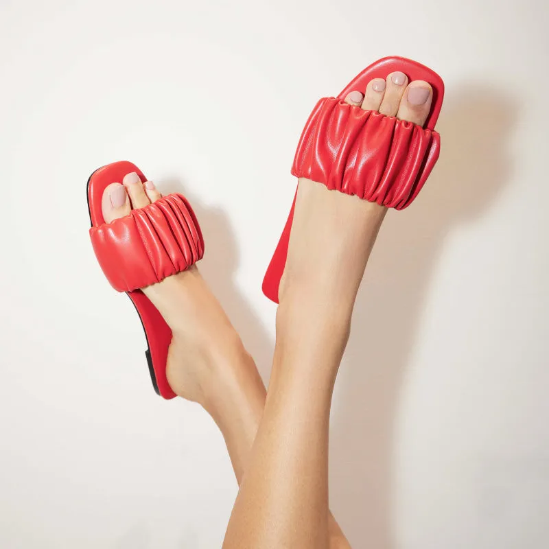 Naomi Ruched Sandal in Flame sold by Yosi Samra product image thumbnail 3