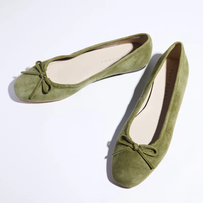 Sage Ballet Flat in Olive Suede sold by Yosi Samra